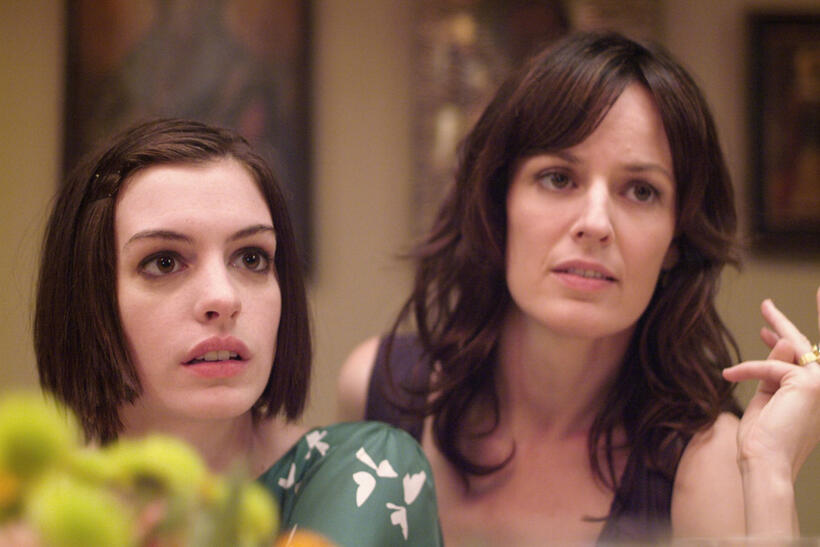 Anne Hathaway as Kym and Rosemarie DeWitt as Rachel in "Rachel Getting Married."
