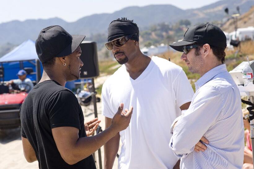 Director/writer/executive producer Damien Dante Wayans, writer/producer Shawn Wayans and producer Rick Alvarez on the set of "Dance Flick."
