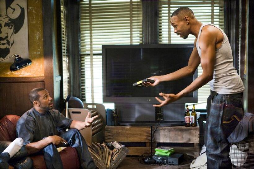 Mike Epps and Wood Harris in "Next Day Air."