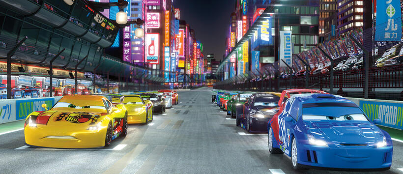 Miguel Camino and Raoul CaRoule in "Cars 2."