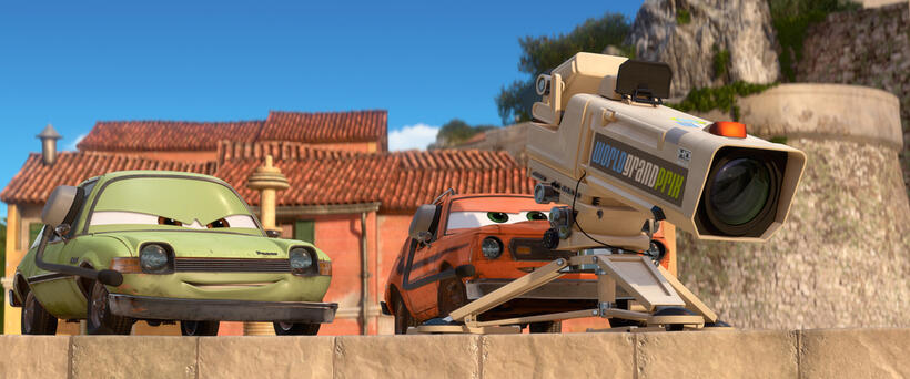 Acer voiced by Peter Jacobson and Grem voiced by Joe Mantegna in "Cars 2."