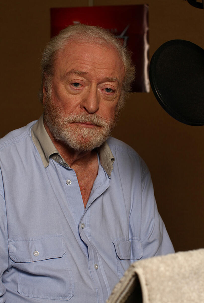 Michael Caine on the set of "Cars 2."