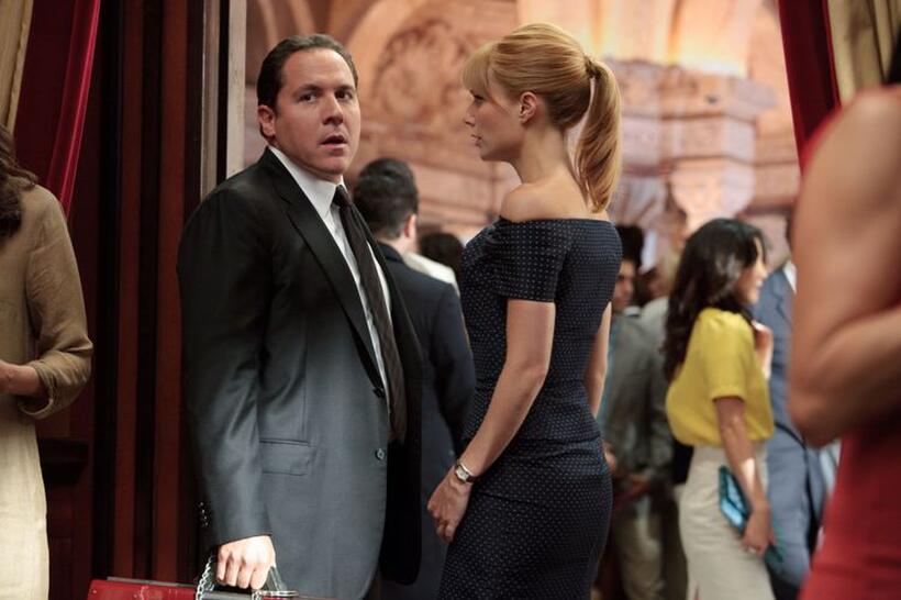Jon Favreau as Happy Hogan and Gwyneth Paltrow as Pepper Potts in "Iron Man 2."
