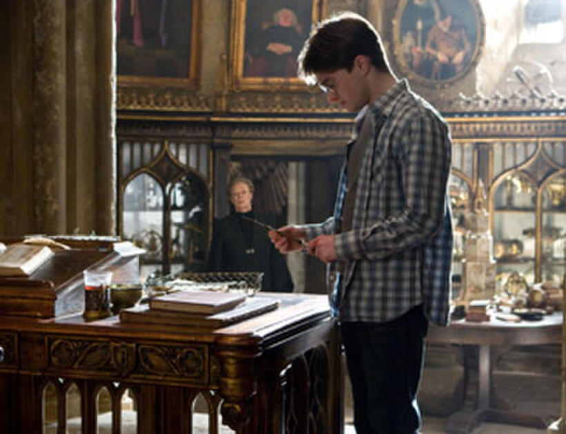 Maggie Smith as Minerva McGonagall and Daniel Radcliffe as Harry Potter in "Harry Potter and the Half-Blood Prince." 