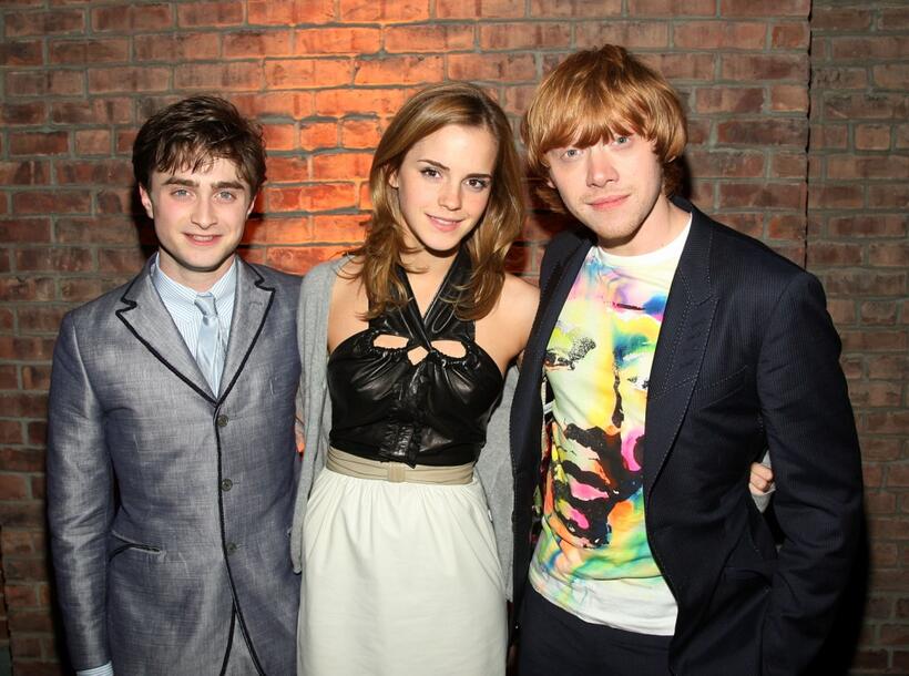Daniel Radcliff, Emma Watson and Rupert Grint at the after party of the New York premiere of "Harry Potter and the Half Blood Prince."