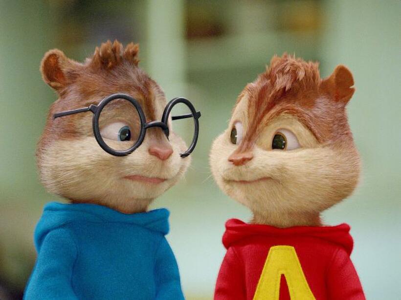 Simon and Alvin in "Alvin and the Chipmunks: The Squeakquel."