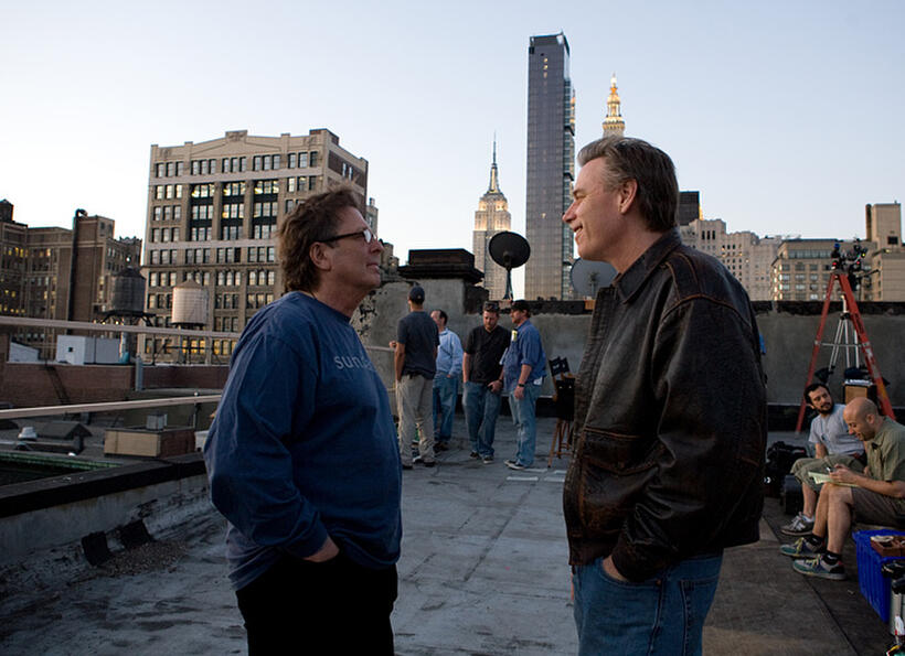 Producer Jordan Kerner and Director Raja Gosnell on set of "The Smurfs."