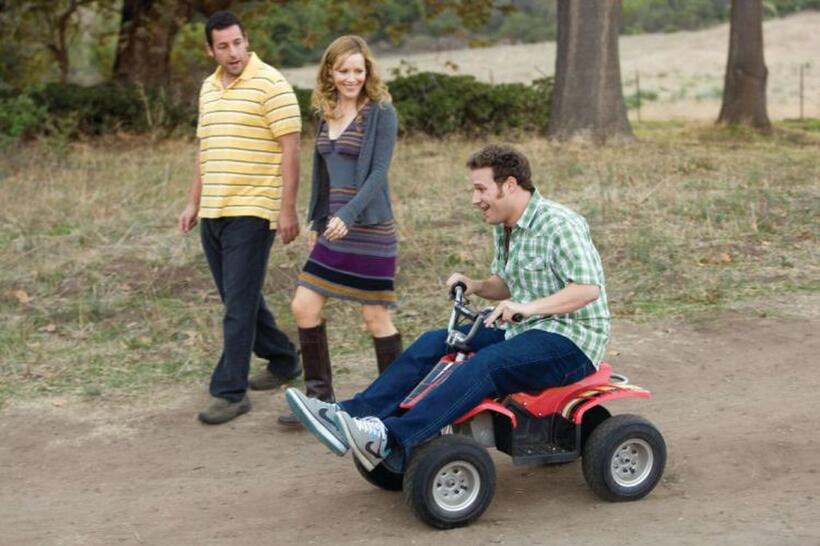 Adam Sandler as George, Leslie Mann as Laura and Seth Rogen as Ira in "Funny People."