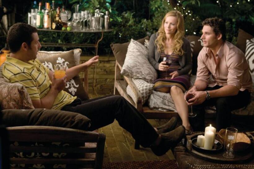 Adam Sandler as George, Leslie Mann as Laura and Eric Bana as Clarke in "Funny People."