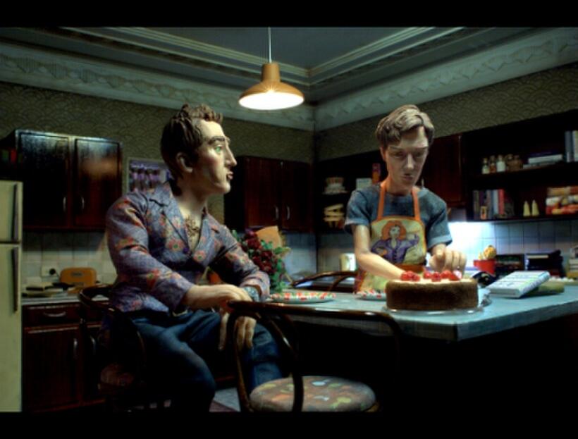 Samuel Johnson as Dave Peck and Ben Mendelsohn as Lenny Peck in "$9.99."