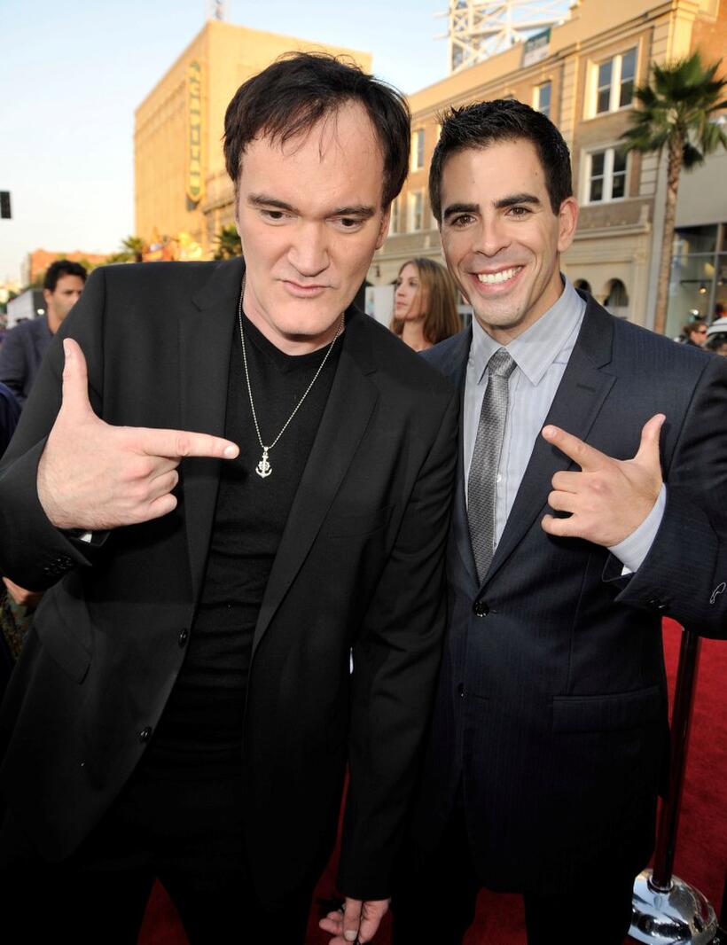 Director Quentin Tarantino and Eli Roth at the California premiere of "Inglorious Basterds."
