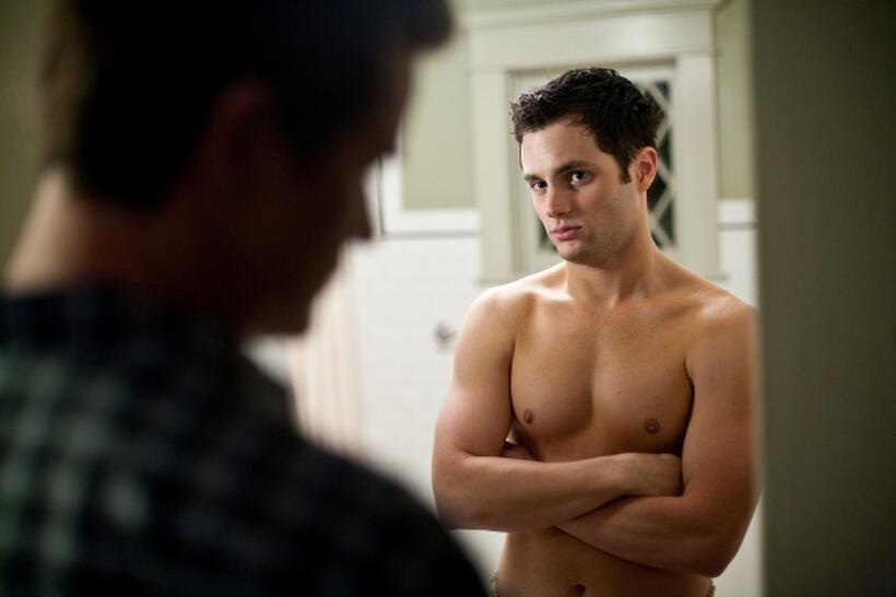 Dylan Walsh and Penn Badgley in "The Stepfather."