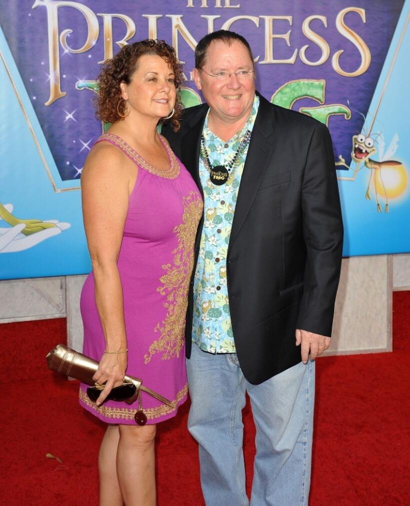 Nancy Lasseter and John Lasseter at the California premiere of "The Princess and the Frog."