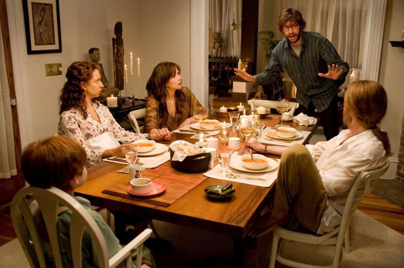 Maya Rudolph as Verona, Maggie Gyllenhaal as LN, John Krasinski as Burt and Josh Hamilton as Roderick in "Away We Go."