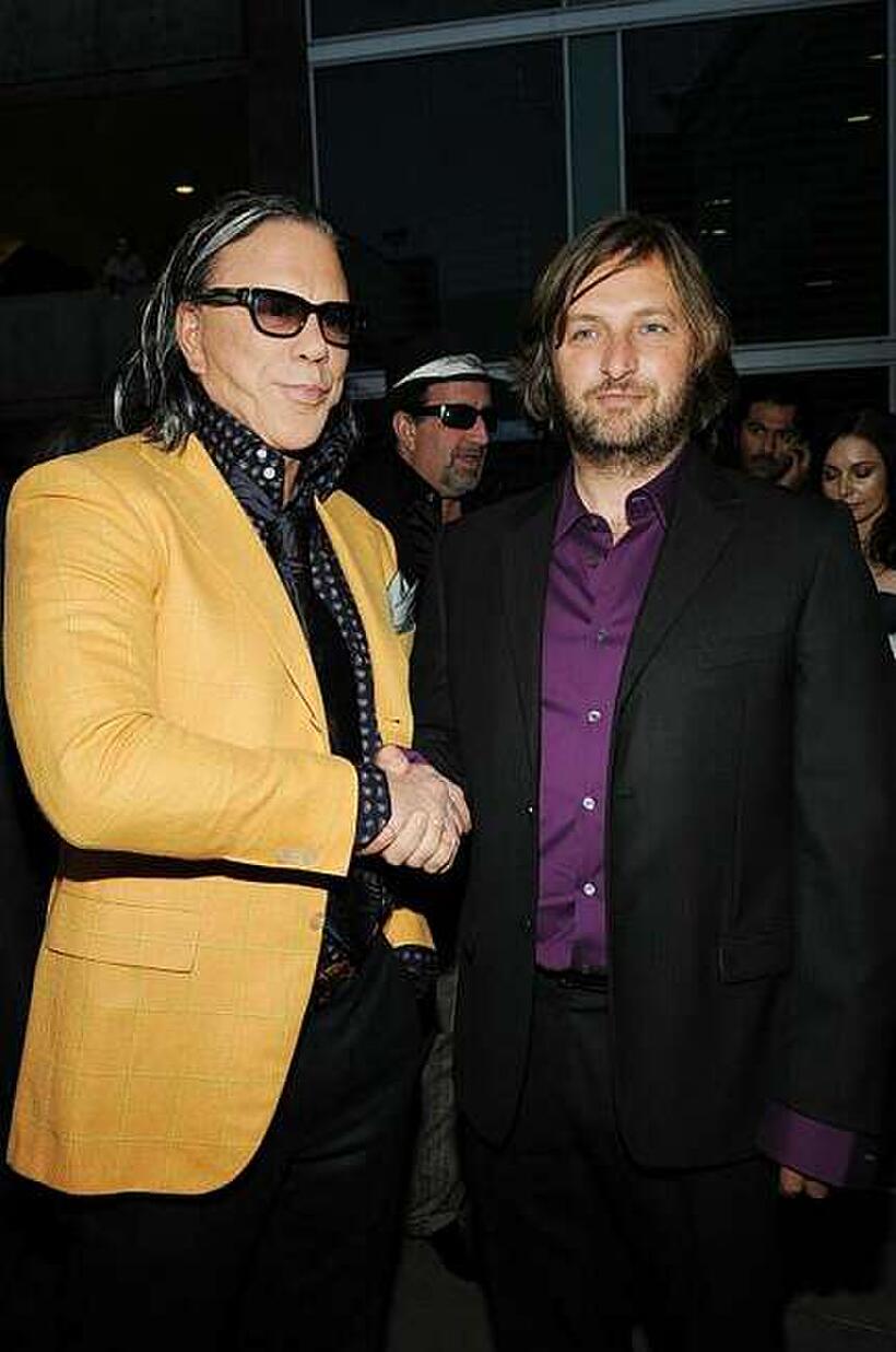 Mickey Rourke and Director Gregor Jordan at the California premiere of "The Informers."
