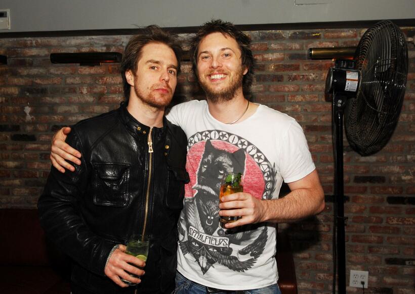 Sam Rockwell and director Duncan Jones at the after party of the New York premiere of "Moon."