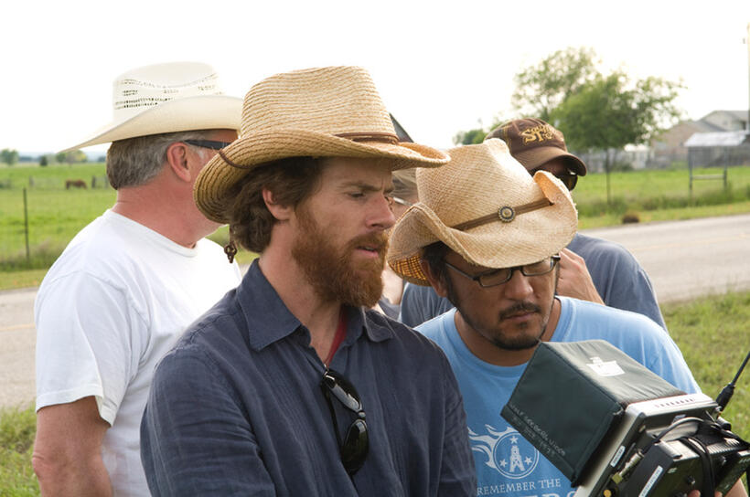 Cinematographer Danny Moder and director/screenwriter Dennis Lee on the set of "Fireflies in the Garden."
