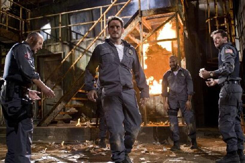 Jean Reno, Matt Dillon, Amaury Nolasco and Skeet Ulrich in "Armored."