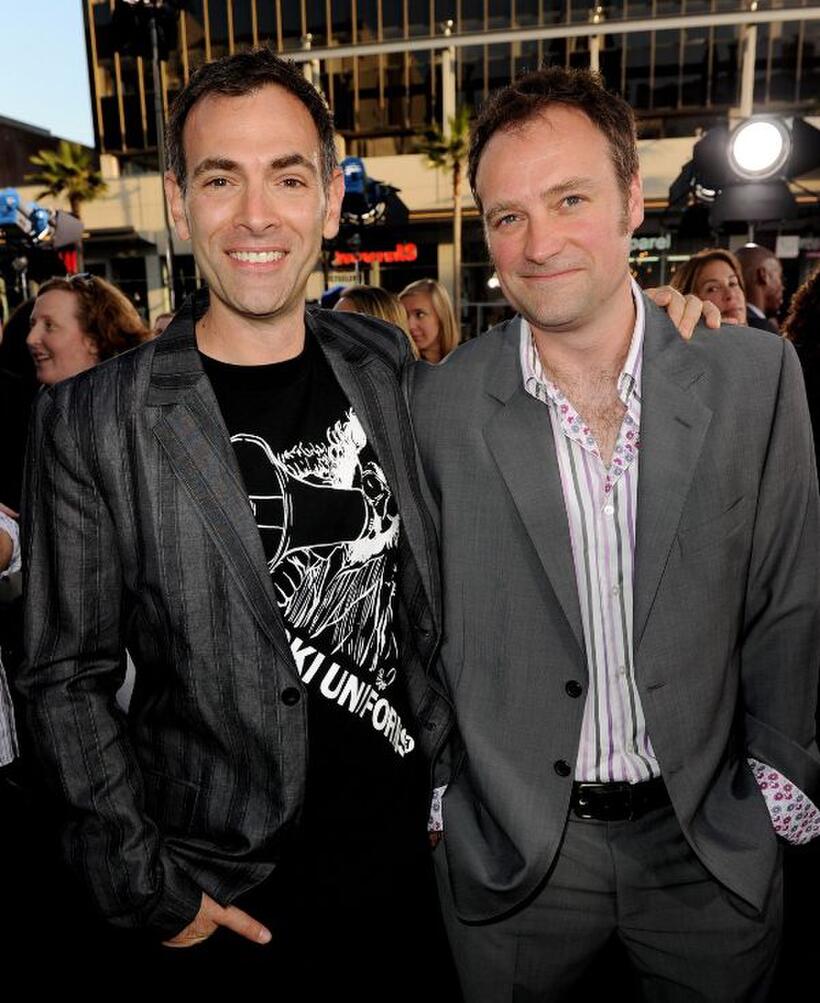 Vincenzo Natali and David Hewlett at the California premiere of "Splice."