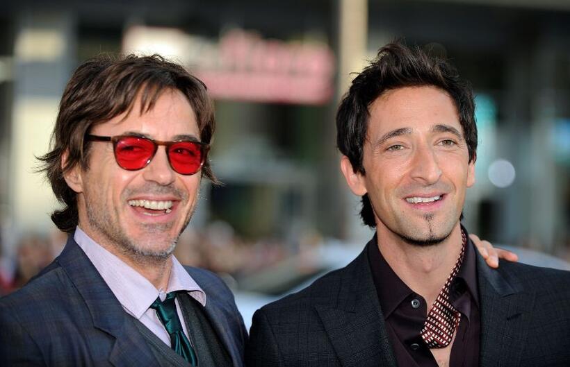 Robert Downey, Jr. and Adrien Brody at the California premiere of "Splice."