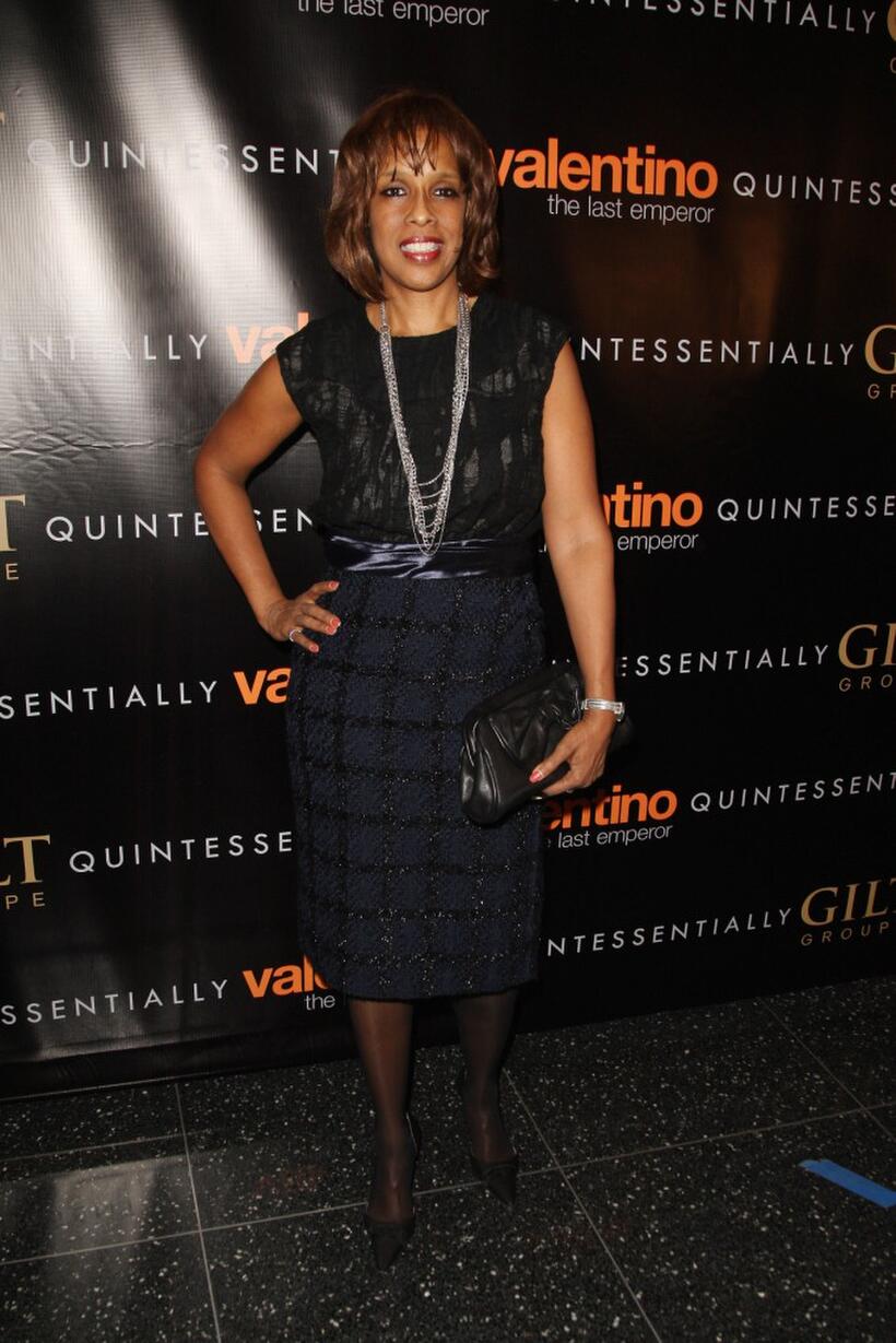 Gayle King at the New York premiere of "Valentino: The Last Emperor."