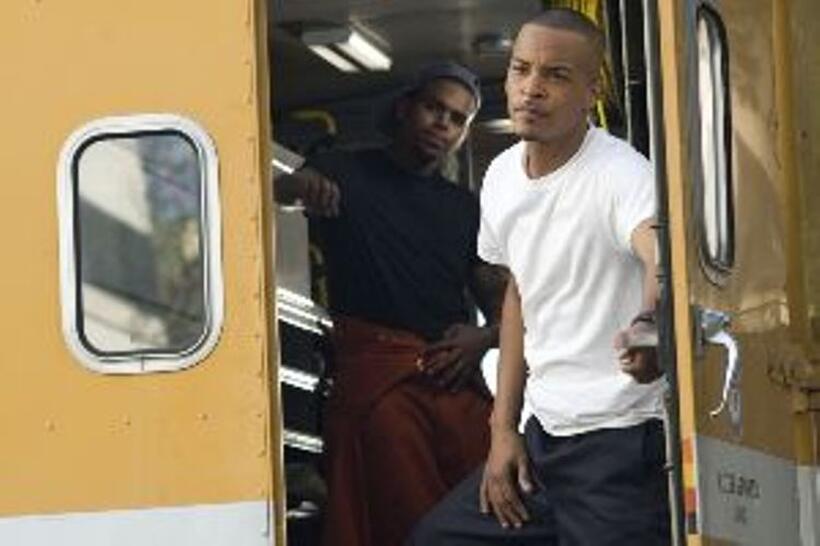 Chris Brown and Tip "T.I." Harris in "Takers."