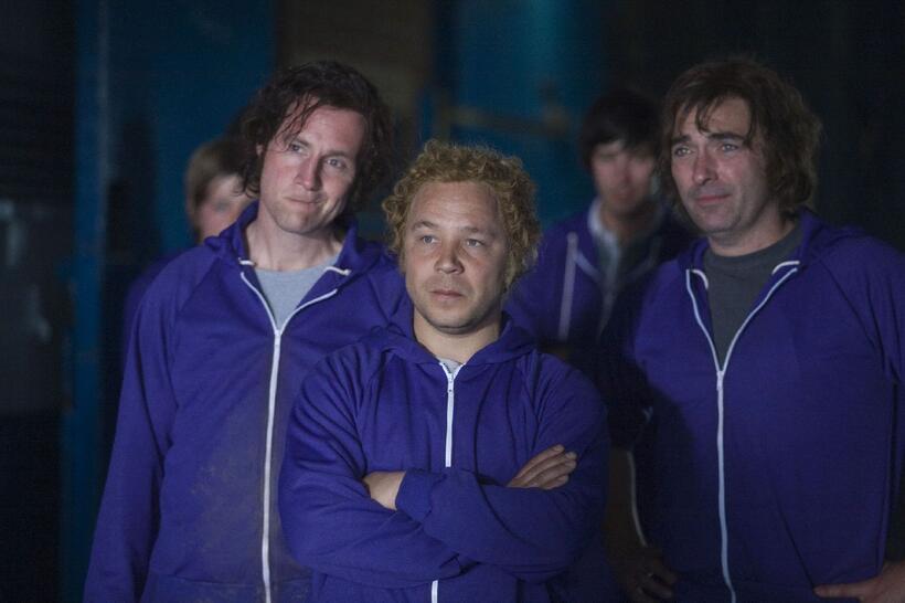 Peter McDonald as Johnny Giles, Stephen Graham as Billy Bremner and Mark Cameron as Norman Hunter in "The Damned United."