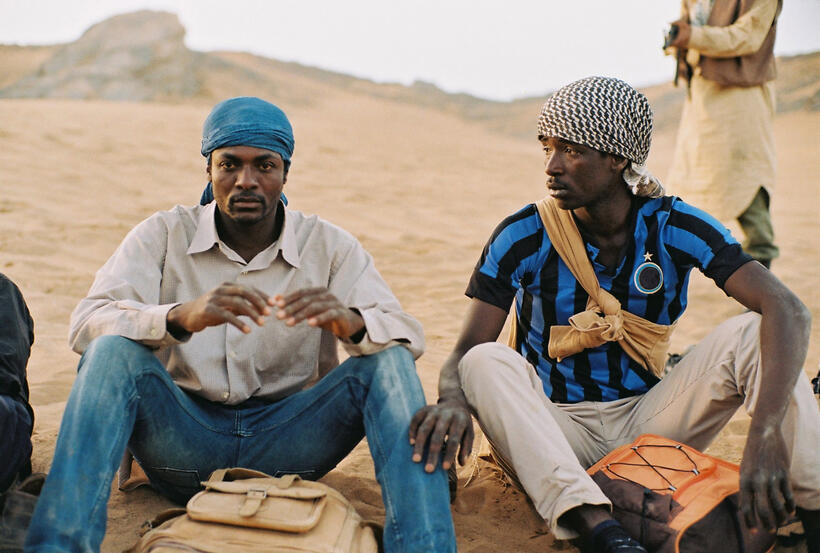 Koudous Seihon as Ayiva and Alassane Sy as Abas in "Mediterranea."