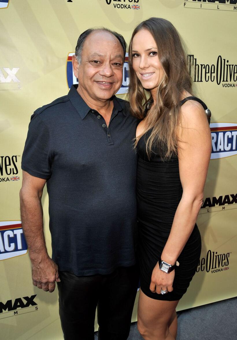 Cheech Marin and Natasha Rubin at the California premiere of "Extract."