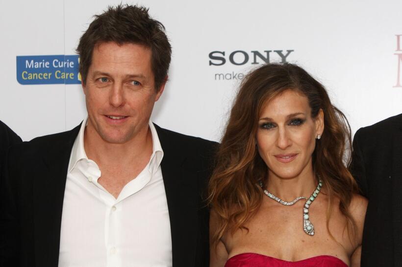 Hugh Grant and Sarah Jessica Parker at the London premiere of "Did You Hear About the Morgans."