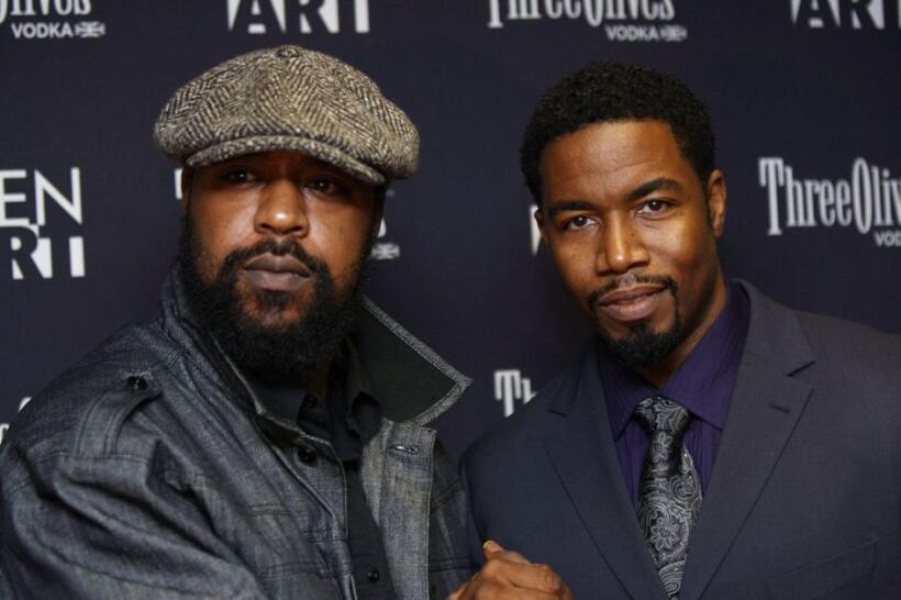 Adrian Younge and Michael Jai White at the New York premiere of "Black Dynamite."