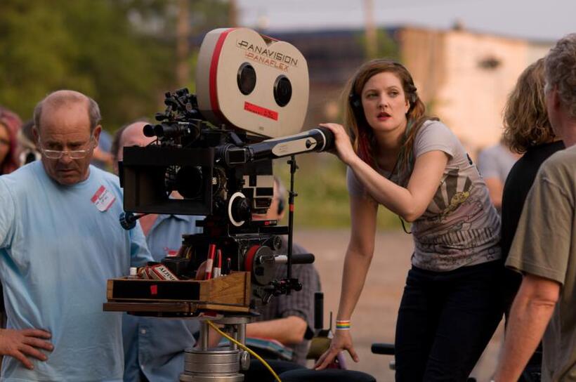 Director Drew Barrymore on the set of "Whip It."
