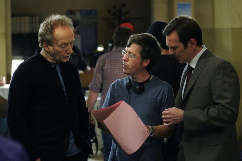Tobin Bell, director Kevin Greutert and Peter Outerbridge on the set of "Saw VI."
