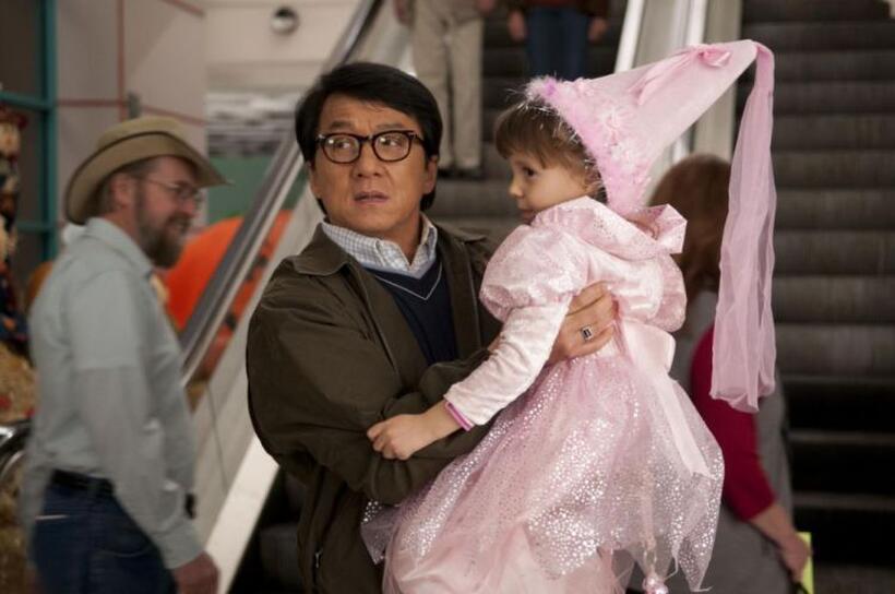 Jackie Chan as Bob Ho and Alina Foley as Nora in "The Spy Next Door."