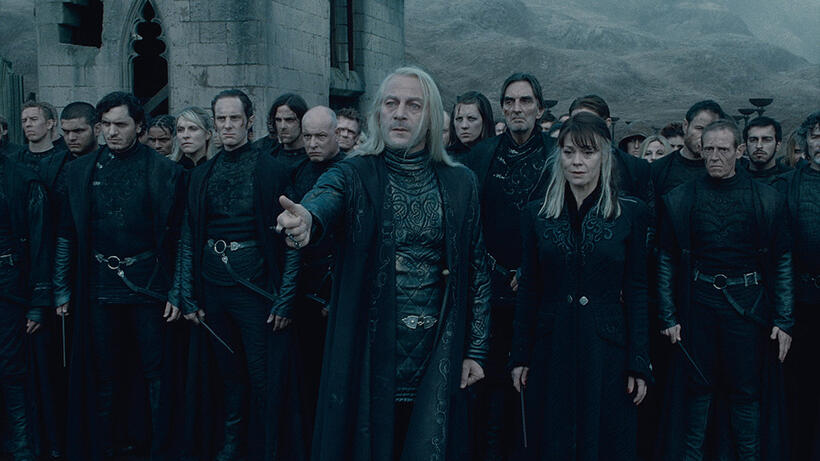 Jason Isaacs as Lucius Malfoy and Helen Mccrory as Narcissa Malfoy in "Harry Potter and The Deathly Hallows: Part 2."