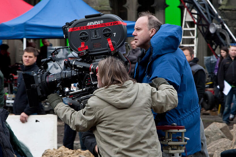 Director David Yates on the set of "Harry Potter and The Deathly Hallows: Part 2."