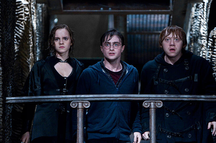 Emma Watson as Hermione Granger, Daniel Radcliffe as Harry Potter and Rupert Grint as Ron Weasley in "Harry Potter and The Deathly Hallows: Part 2."