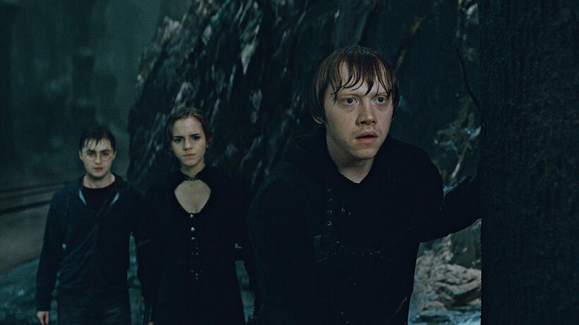 Daniel Radcliffe as Harry Potter, Emma Watson as Hermione Granger and Rupert Grint as Ron Weasley in "Harry Potter and The Deathly Hallows: Part 2."