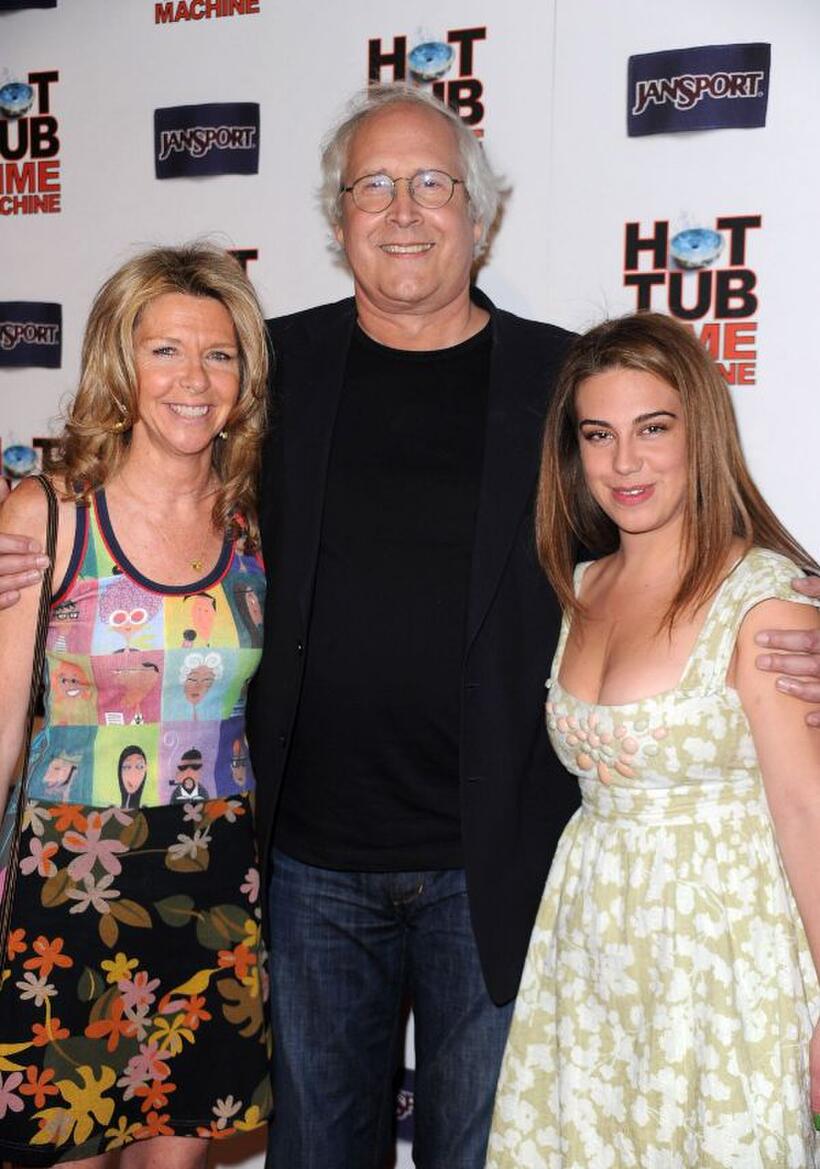 Jayni Chase, Chevy Chase and Daughter at the California premiere of "Hot Tub Time Machine."
