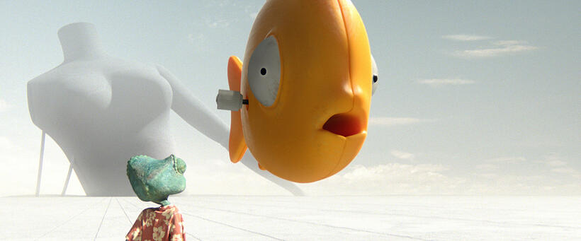 Rango voiced by Johnny Depp and Mr. Timms in "Rango."