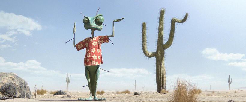Rango voiced by Johnny Depp in "Rango."