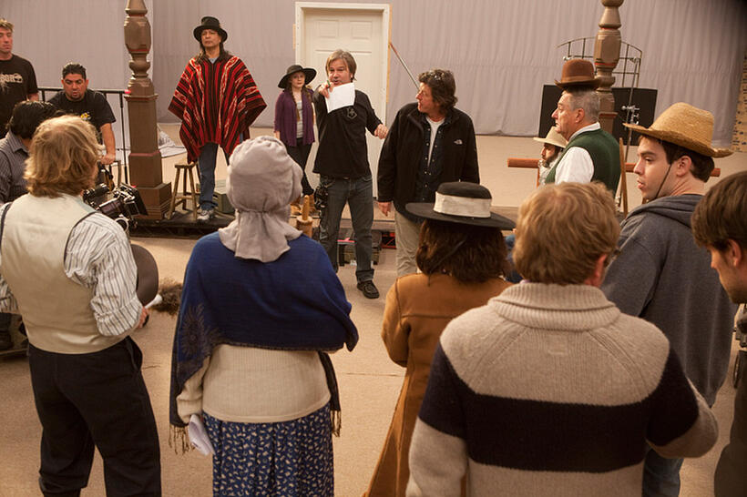 Director/Producer Gore Verbinski and Abigail Breslin on the set of "Rango."