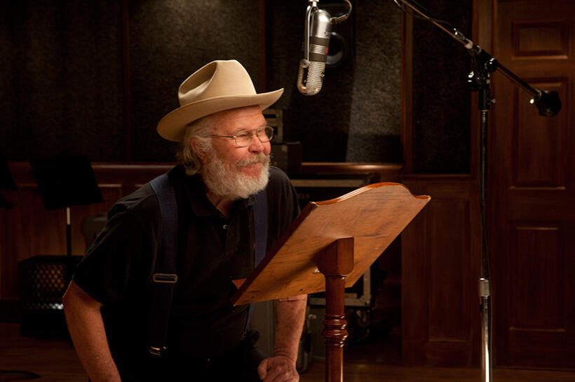 Ned Beatty on the set of "Rango."