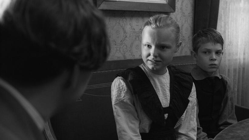 Maria-Victoria Dragus as Klara and Leonard Proxauf as Martin in "The White Ribbon."
