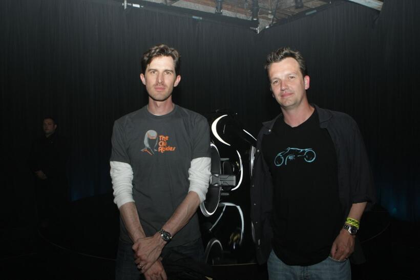Director Joseph Kosinski and Producer Sean Bailey at the Tron Legacy Flynn's Arcade.