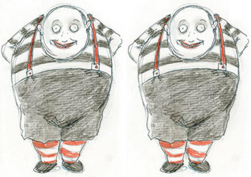 Concept art Tweedles sketch by Tim Burton.