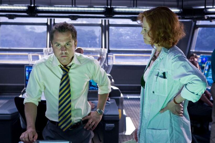 Giovanni Ribisi as Parker Selfridge and Sigourney Weaver as Grace Augustine in "Avatar in Digital 3D."