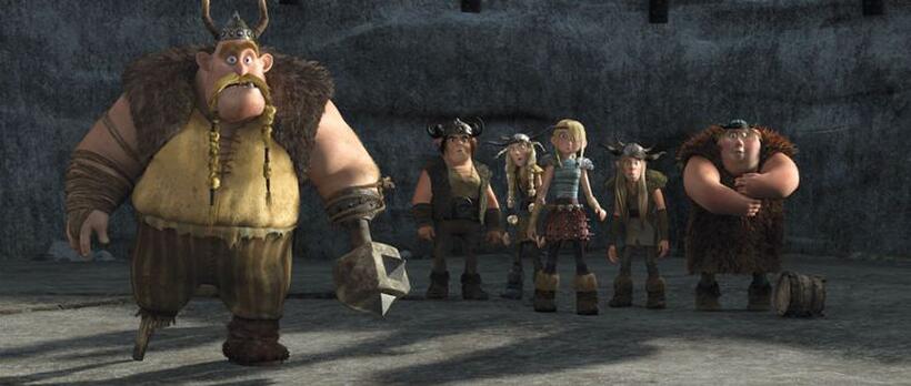 Craig Ferguson voices Gobber, Jonah Hill voices Snotlout, Kristen Wiig voices Ruffnut, America Ferrera voices Astrid, T.J. Miller voices Tuffnut, Christopher Mintz-Plasse voices Fishlegs in "How to Train Your Dragon."