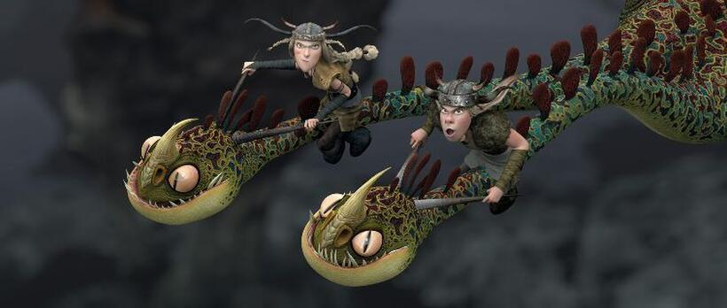 Kristen Wiig voices Ruffnut and T.J. Miller voices Tuffnut in "How to Train Your Dragon."