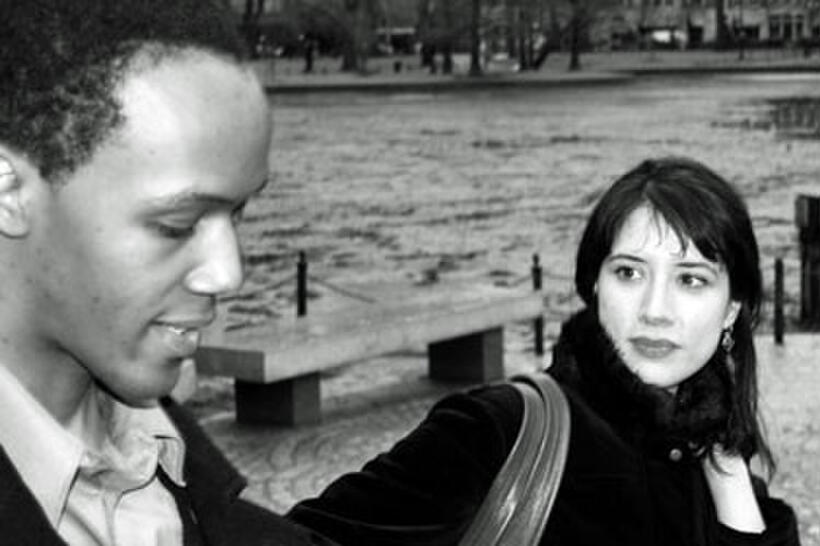 A scene from the film "Guy and Madeline on a Park Bench."